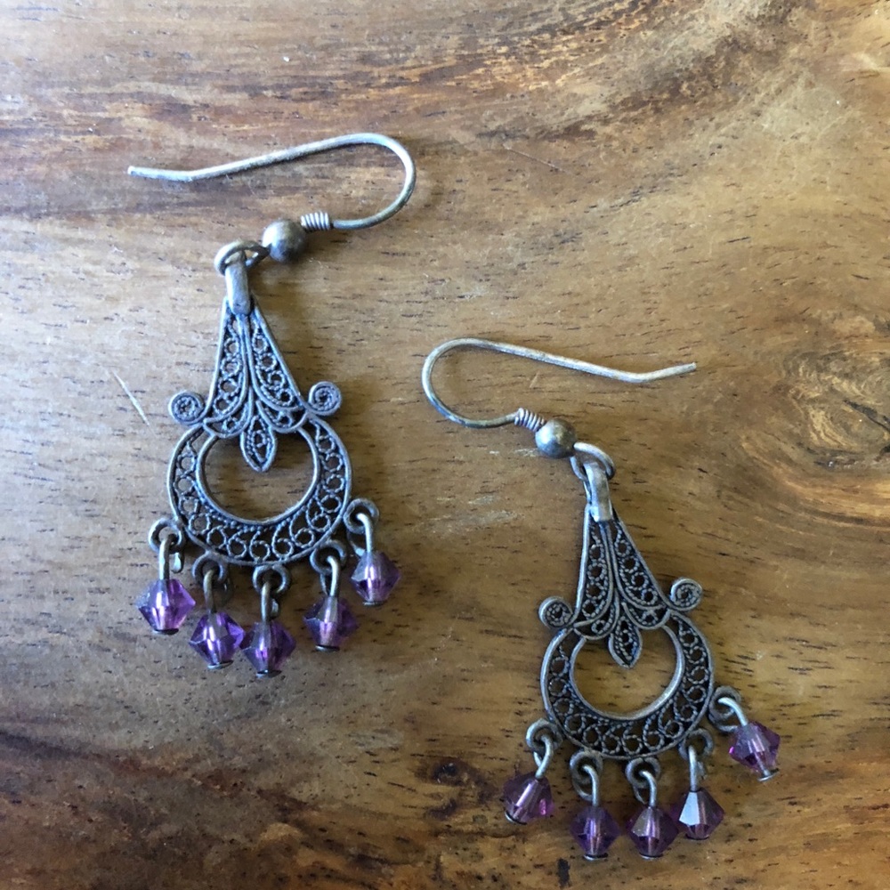 Filigree chandelier earrings.